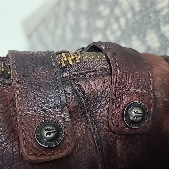 Frye distressed leather belted riding boots - Picture 7 of 13